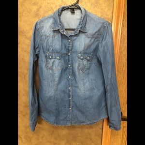 Forever 21 Button Up Denim Shirt